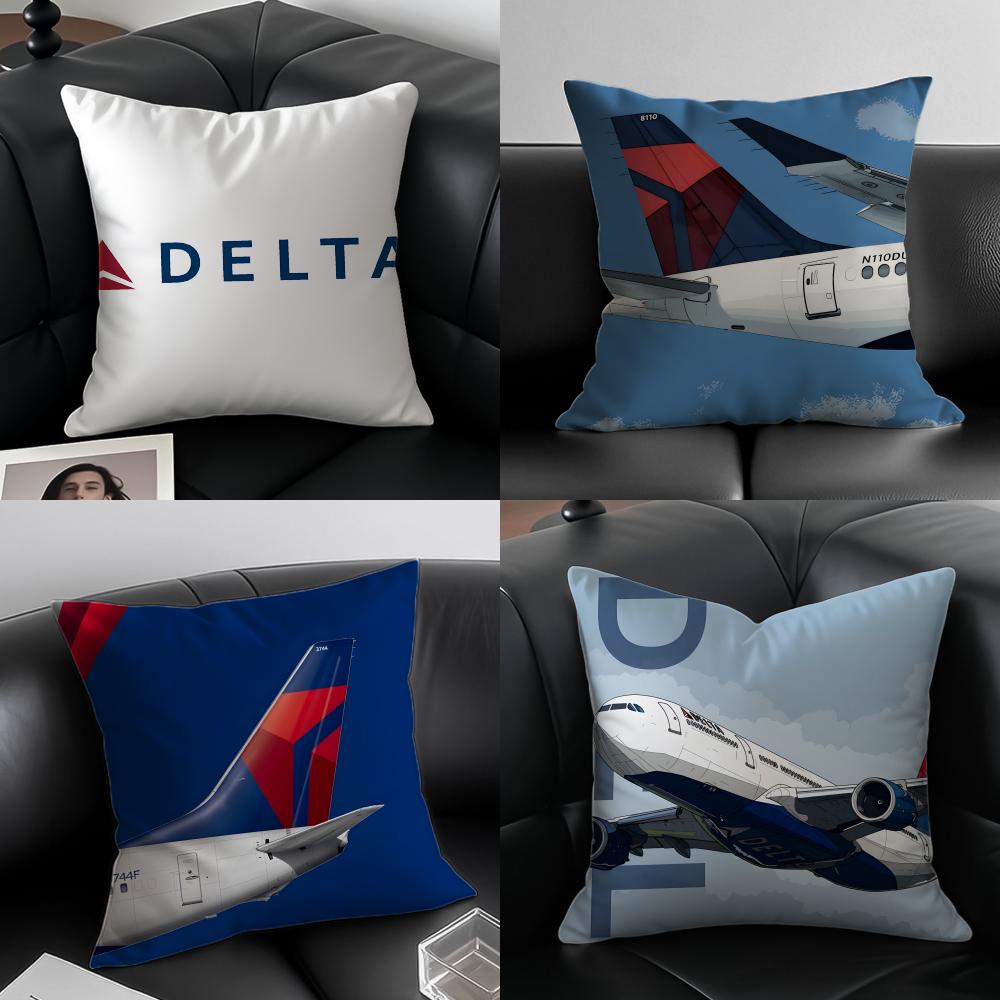 Повседневная деловая DDelta AAirLines Наволочка для подушки Пылезащитная Невидимая молния шелковистый плюшевый чехол для подушки