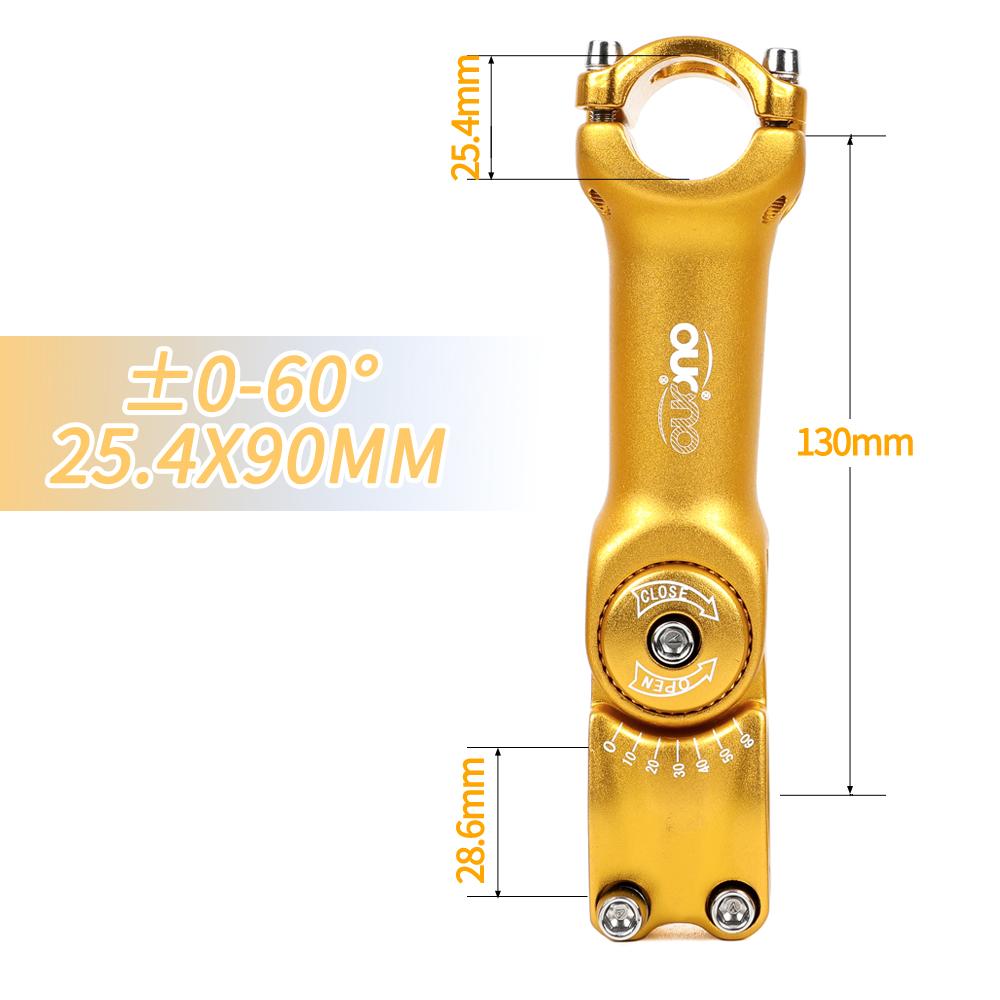 Adjustable MTB Stem 0-60 Degree Adjust Stem 25.4/31.8mm Bike Handlebar Riser 90-130mm Colorful Stemming Bicycle Pieces