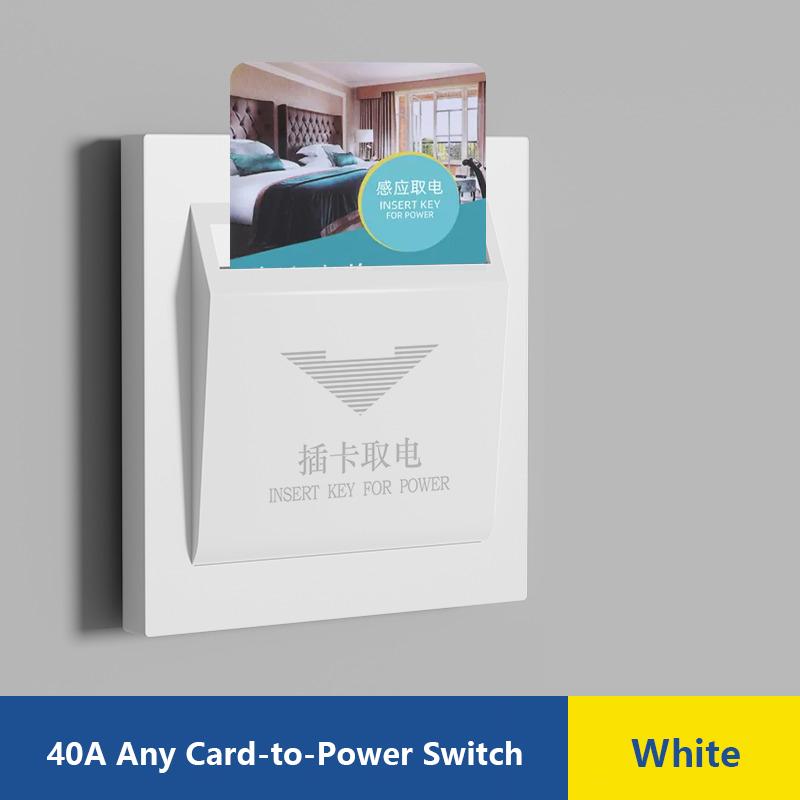 Белый гостиничный номер универсальный 40A карта энергосбережения выключатель электрический энергосберегающий настенный выключатель дверная карта