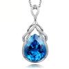 Luxury Mermaid Tears Necklace with Blue Topaz Zircon Pendant