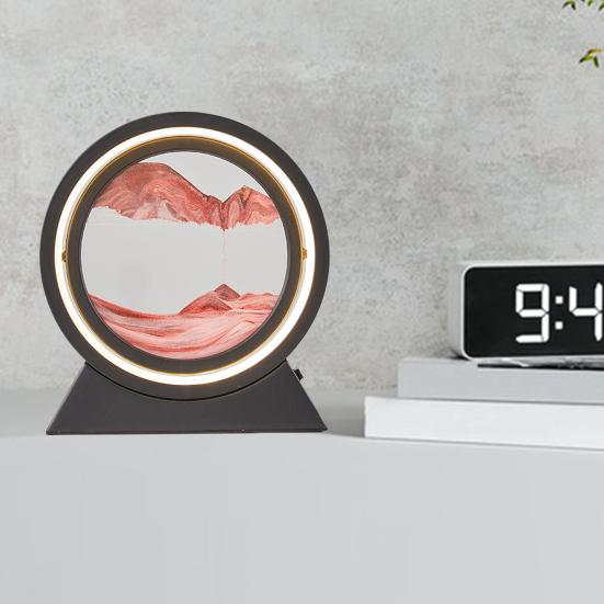 Yousheng Moving Sand Art Настольная лампа Quicksand Picture 3D Deep Sea Sandscape in Motion Flowing Sand Painting LED Light Home Office Desktop Decoration