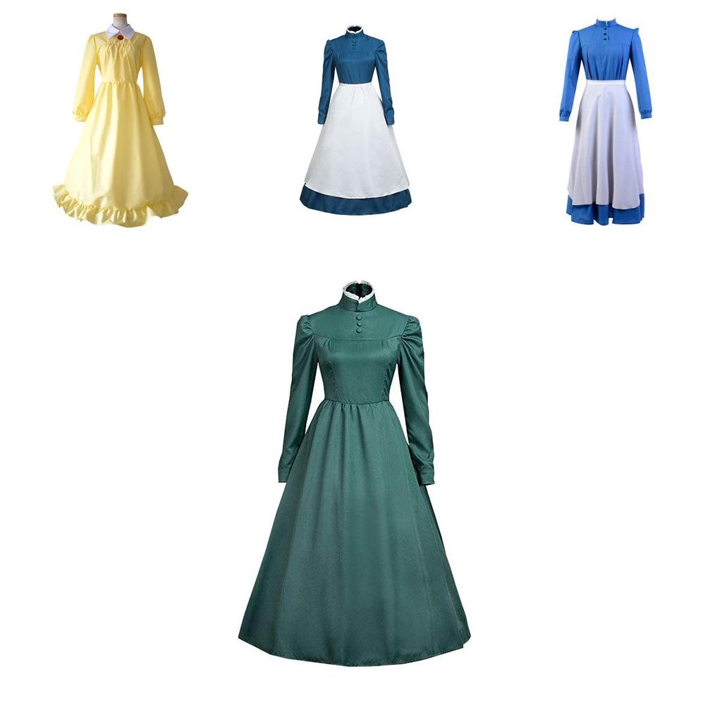 Костюм Софи Делюкс с длинным рукавом из «Ходячего замка» для косплея