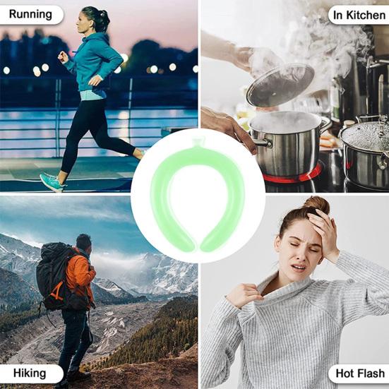 Summer Neck Cooling Tube Wearable Neck Cooler Lightweight Reusable Ice Cold Ring Outdoor Heatstroke Prevention Portable Neck Wrap Collar