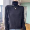 Women's High Neck Wool Pullover Sweater - Long Sleeve, Warm Knitwear for Autumn & Winter