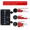 НОВЫЙ 6-позиционный кулисный переключатель + двойное USB автомобильное зарядное устройство + вольтметр автомобильный прикуриватель
