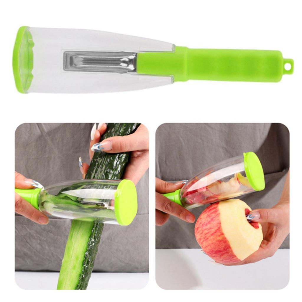 Овощечистка для хранения с лезвием из нержавеющей стали, многофункциональная овощечистка для фруктов и овощей с контейнером для кухни