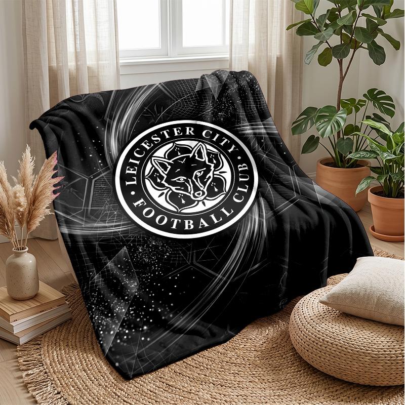 Leicester City Football Print Flannel Blanket, Soft Warm Lightweight Throw Blanket for Sofa Bed Camping