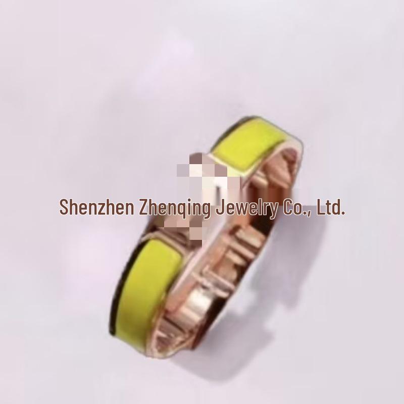 Эмалевый браслет с буквой H, покрытый 18 каратным золотом - Классическая мода, Различные цвета, Идеально для пар