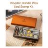 Набор печатей для сургуча с 3 шт. печатей и 2 бутылками восковых бусин, ложкой, свечой для Рождества, винтажных конвертов, писем