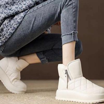 Женские зимние ботинки на платформе 2025 осень новые водонепроницаемые и нескользящие короткие ботинки Зима на Северо-Востоке утепленные хлопковые ботинки