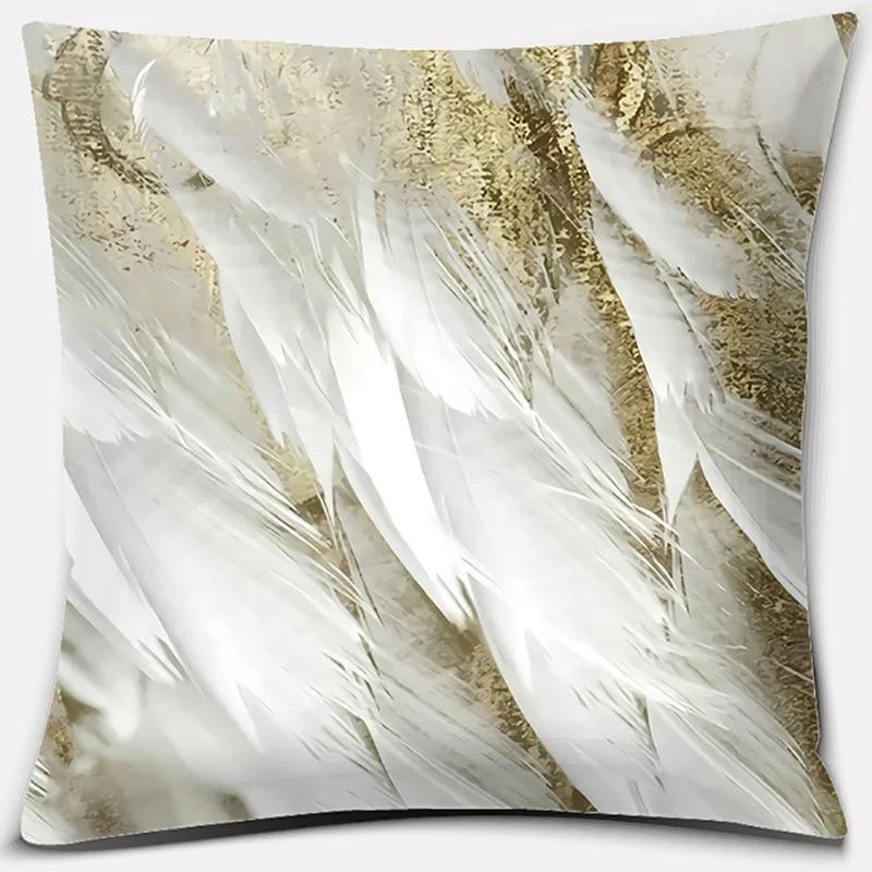 Peacock Feather Pattern Pillowcase Interior Decoration Office Living Room Home Pillowcase