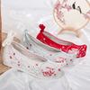 Клиренс! [Красный] Весна и лето 2025 обувь ханьфу старинная одежда китайский стиль внутренняя высота увеличение танкетка приподнятый носок вышитая ткань