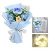 Cotton Knitted Flower With Lamp Artificial Flowers New Crochet Flower Bouquet  Graduation Gifts