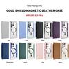 Samsung S25FE Гальванизированный Золотой Щит Магнитный Кожаный Чехол Чехол для Мобильного Телефона A56 Полная Защита Чехол-книжка Защитный Чехол