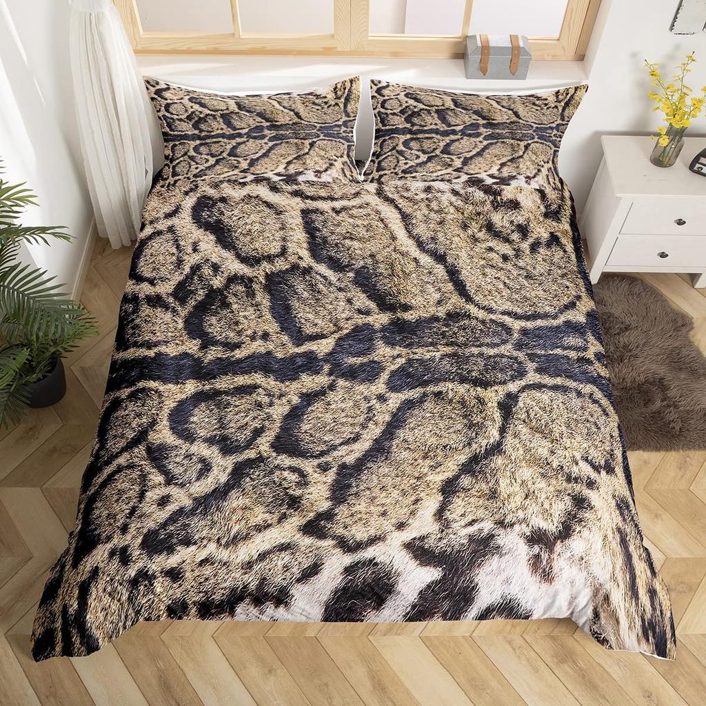 Leopard Print Duvet Cover Set King Size Colorful Cheetah Printed  2/3pcs Twin Bedding Set Africa Leopard Pattern for Girls Women
