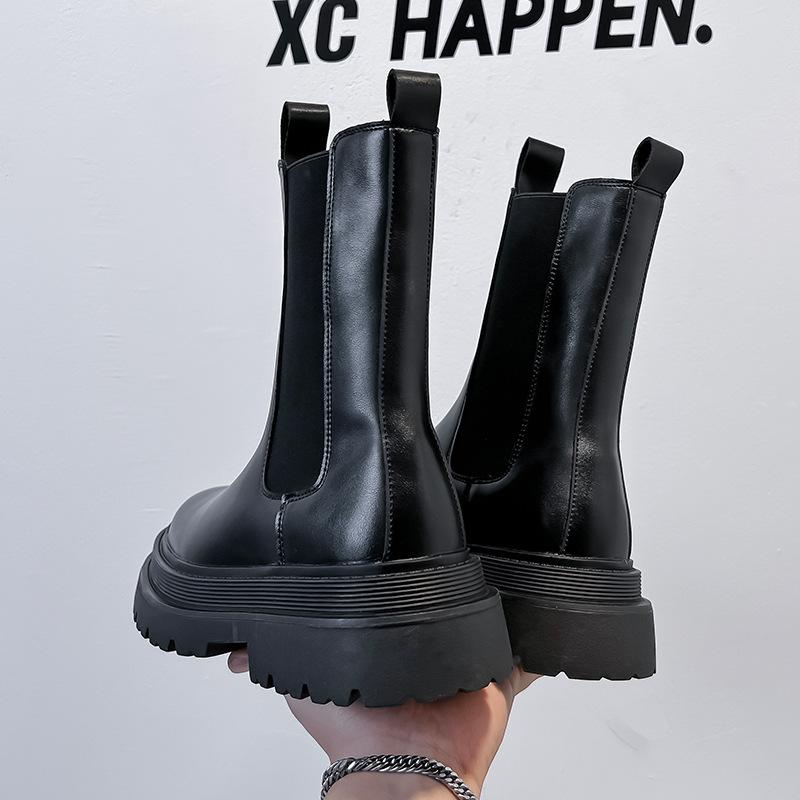 Ботинки Martin мужские в британском стиле на осень и зиму, средние высокие ботинки-сигареты с внутренней застежкой, ботинки «Локомотив Челси» 56733-A