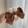Autumn and winter plush bow large grab clip women's back head hair shark clip Internet celebrity same head jewelry