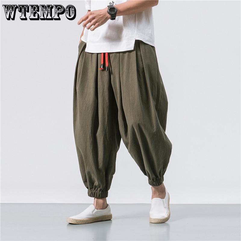 M-5XL Мужские летние брюки Harren's Baggy Wide-Legged Pants Модные удобные брюки