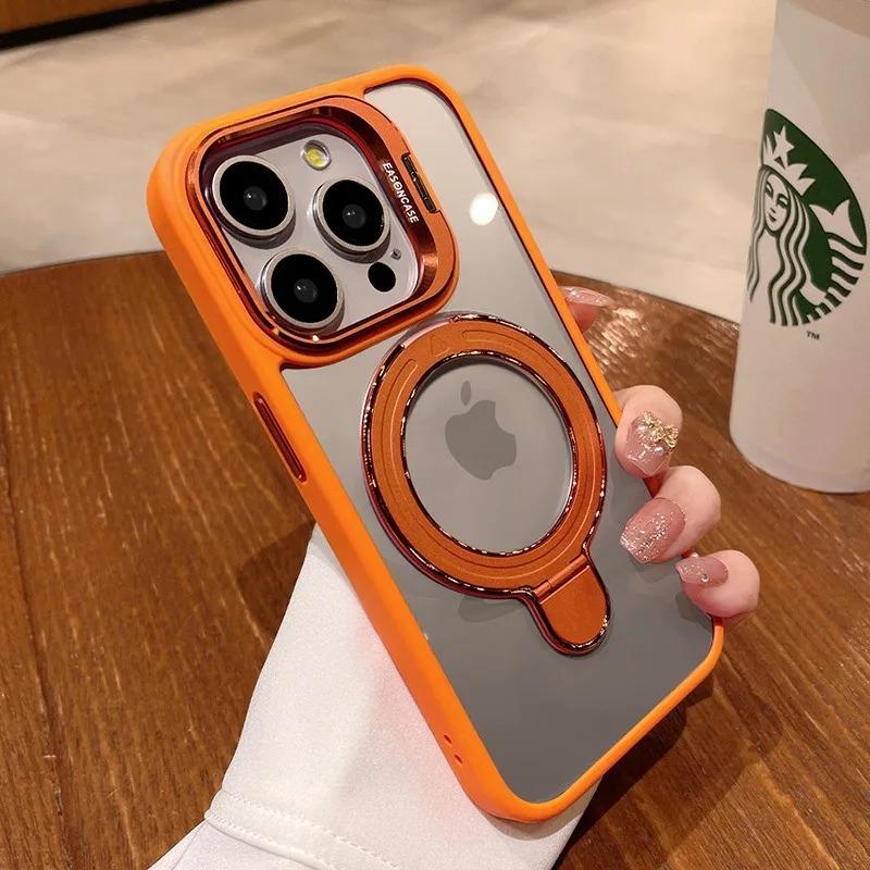 Для iPhone 15 Pro двойной кронштейн Magsafe чехол для iPhone 11 12 13 14 15 Pro Max Plus магнитный держатель-подставка Броня противоударный чехол