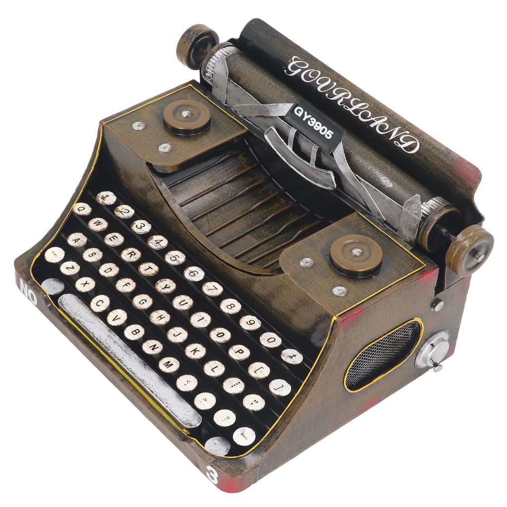 Ретро пишущая машинка Модель Снижение стресса Железный Винтажная пишущая машинка Домашнее украшение Коричневый М