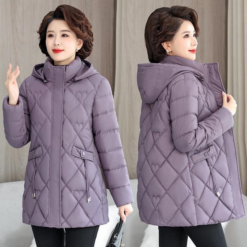Mom's Winter Down Cotton-padded Clothes Middle-aged Women's Winter Cotton-padded Jackets New Wide Too Autumn and Winter Jackets Thickened