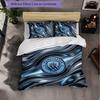 Manchester City Pattern 3 Pieces Bedding Set Soft Microfiber Duvet Cover with Pillow Cases for Bedroom