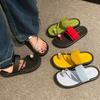 Однопальцевые шлепанцы с защитой от защемления для женской летней обуви для улицы, новые модные универсальные крутые шлепанцы на толстой подошве