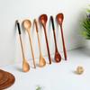 1Pcs Long Handle Coffee Spoon Tea Scoop Japanese Style Dessert Wooden Spoon Mixing Stirring Spoon for Tea Coffee