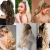 LISI HAIR Синтетические 22-дюймовые длинные волнистые заколки в хвосте для наращивания волос, блондинка, черный натуральный кусок волос