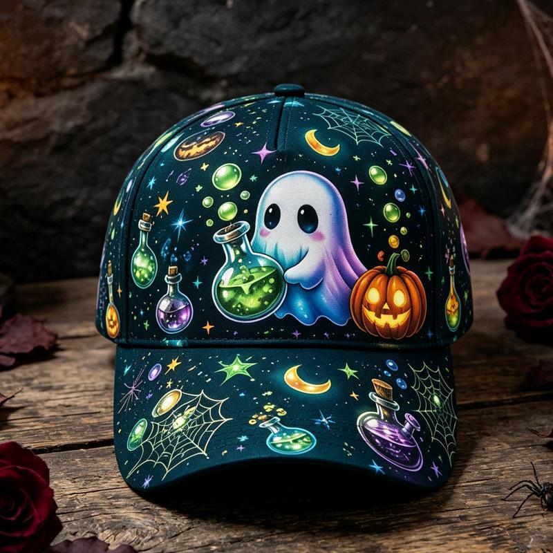 D print Halloween baseball cap women's spring and summer sunshade sun protection cap American style versatile fashion hat sun protection