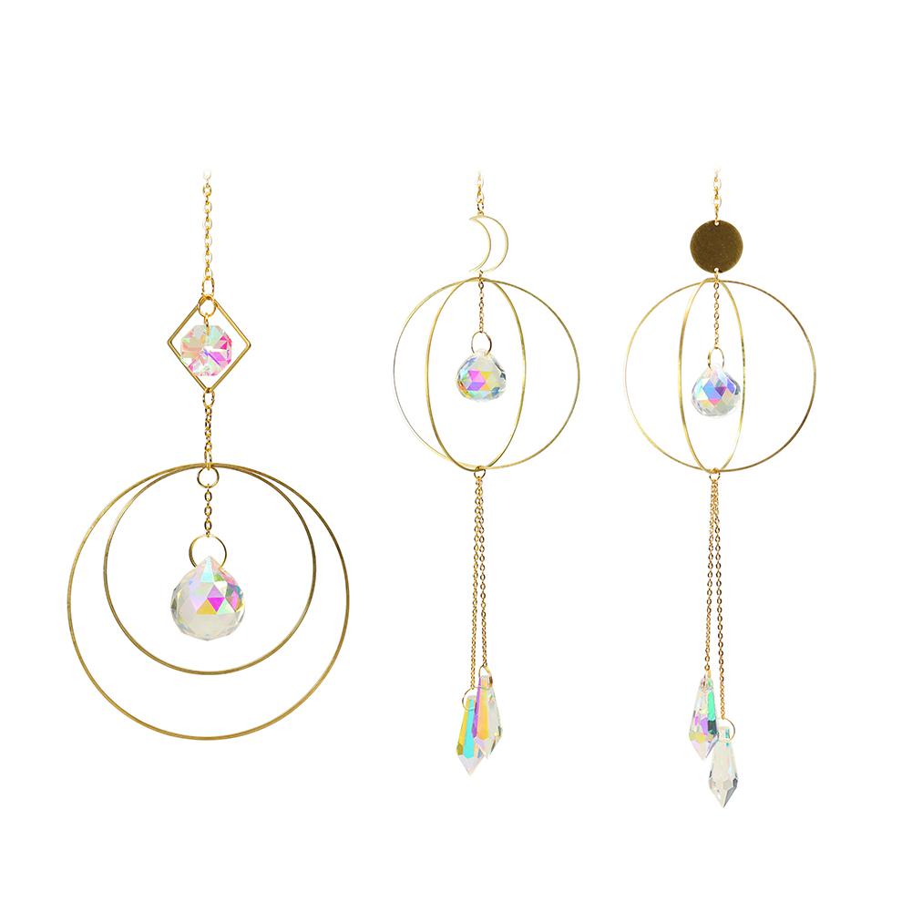 Crystal Sun Catcher Prisms Hanging Prisms Rainbow Crystal Sun Sensor Pendant for Window Outdoor Garden Wedding Decoration