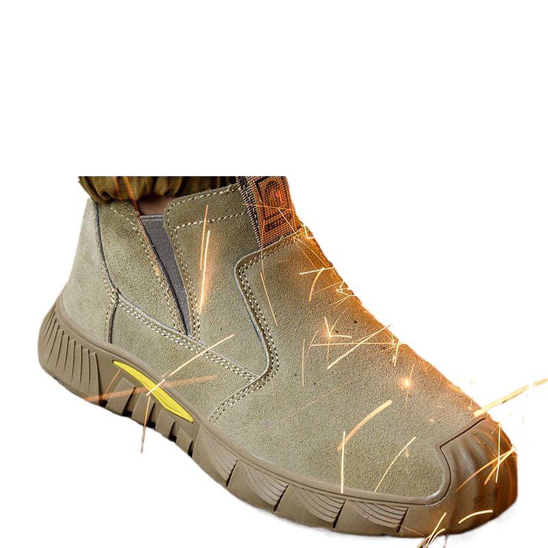 Мужские защитные сварочные ботинки со стальным подноском - Легкие, дышащие, с защитой от запаха, износостойкие, с мягкой подошвой и защитой от проколов.