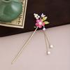 Новая китайская кисточка-листок, кисточка, заколка для волос в древнем стиле, простая заколка для волос в придворном стиле, цветок, бабочка, жемчуг, заколка для волос для ханфу, женская