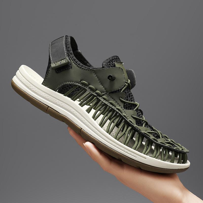 New Woven Sandals Men's Large Size Hand-woven Beach Sandals Are In Stock Knitted Sanda