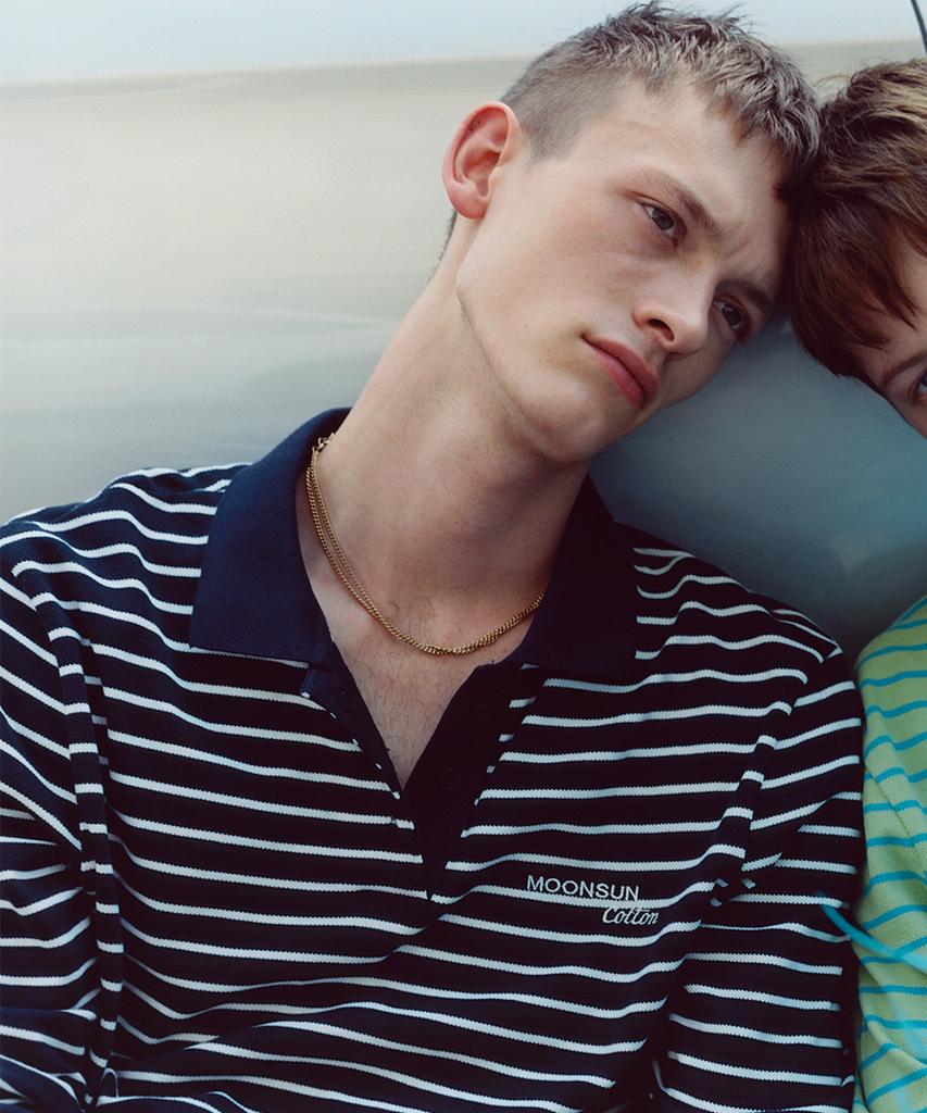 MOONSUN 01 M.C Unisex, Stripe Pk Shirt / Navy