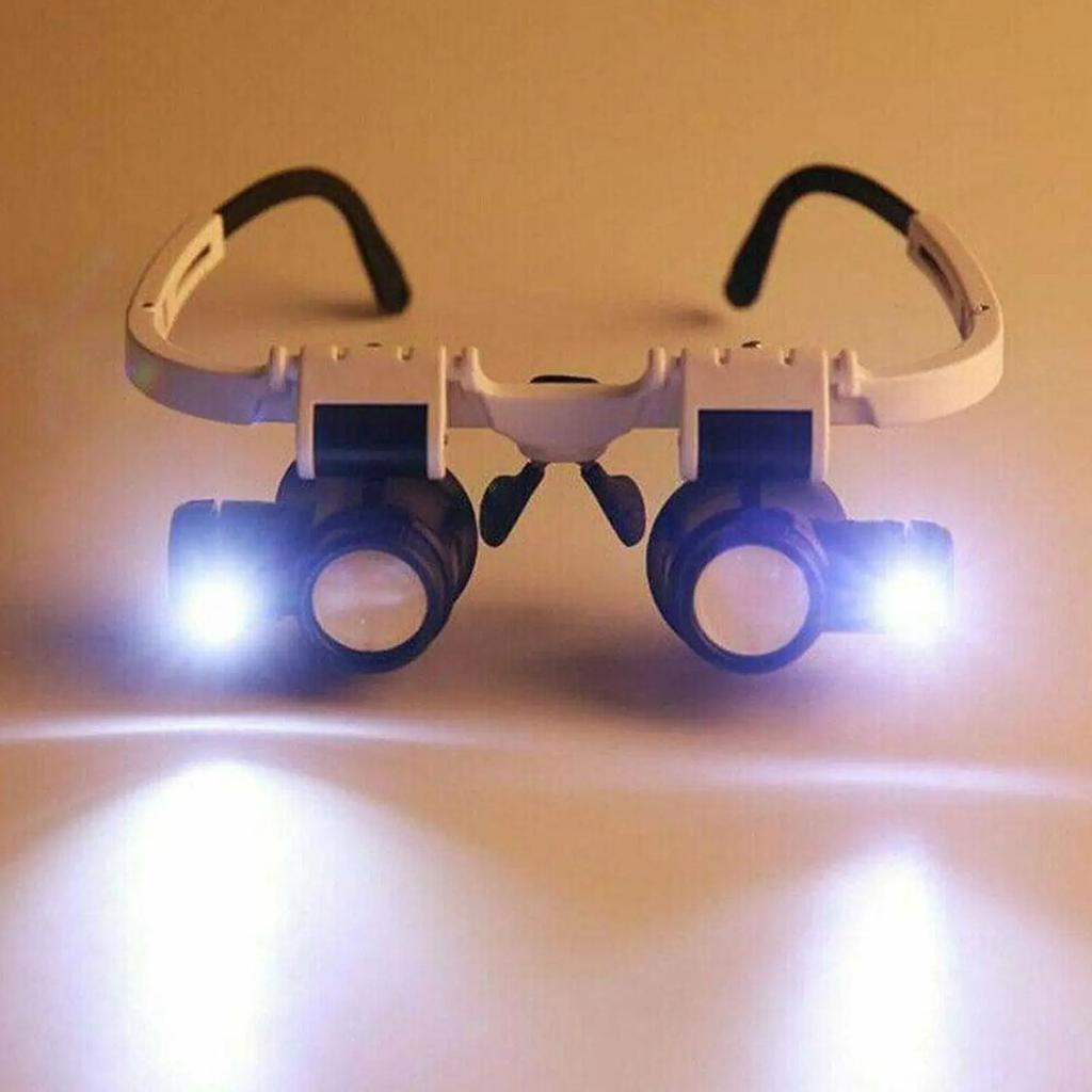 2XLED увеличительное стекло для ремонта ювелирных изделий с креплением на голову, регулируемая увеличительная головка, очки с лупой 8X 15X 23X