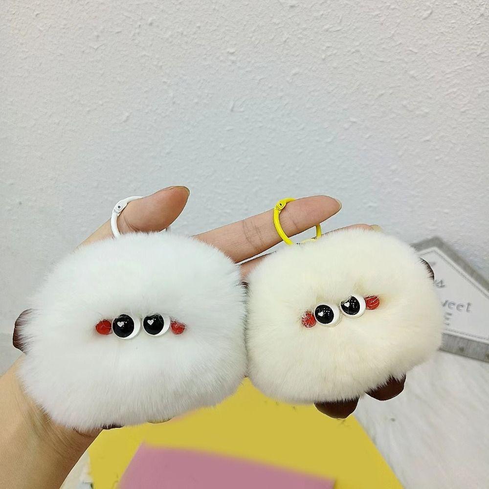 Stuffed Imitation Rabbit Fur Keychain Furry Plush Doll Keychain Funny Car Keyring  Jewelry Gift