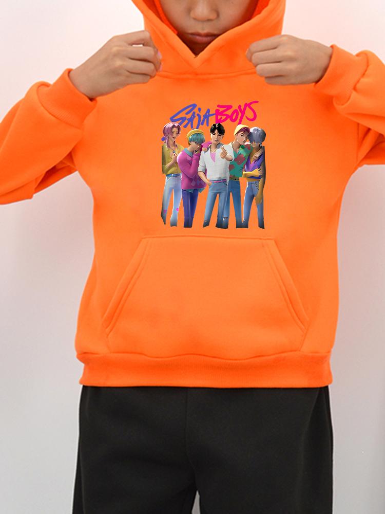 Saja Boys Kids Print Hoodies Fleece Sweatshirt Cartoon Jacket Y2k Kpop Demon Hunters Anime Hoodie Autumn Pullover Girls Clothes
