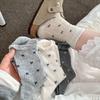 Женские весенне-летние тонкие носки-трубы без косточек, нового стиля, из сетки, с маленьким бантиком