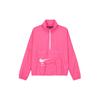 Женская куртка Swoosh Run с принтом логотипа, однотонная, на молнии до середины, розовая DJ0925-607