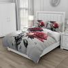 3D Цветочный Постельный Комплект Королевский Размер Полный Размер Пододеяльник/Одеяло/Покрывало Постельное Белье Дизайн Красная Роза 260X240