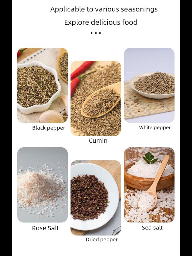 Ручная мельница для перца Zhitong, бутылка для приправы с морской солью для грубого и тонкого помола, кухонный гаджет