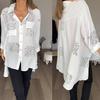 European and American Fashion Women's Loose Swallowtail Shirt with Sexy Print for Spring/Summer 2024