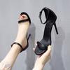 Fashion HOT Ankle Strap Heels Women Sandals Summer Shoes Open Toe Chunky High Party Dress Black Sandals Sexy Black Luxury Gladiator 784