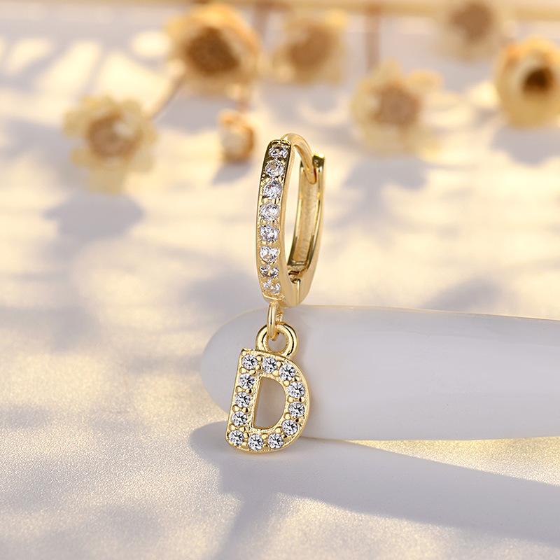Высококачественные серьги S26 с английскими буквами, серьги с микровставками, модные серьги с пряжкой из бриллиантов
