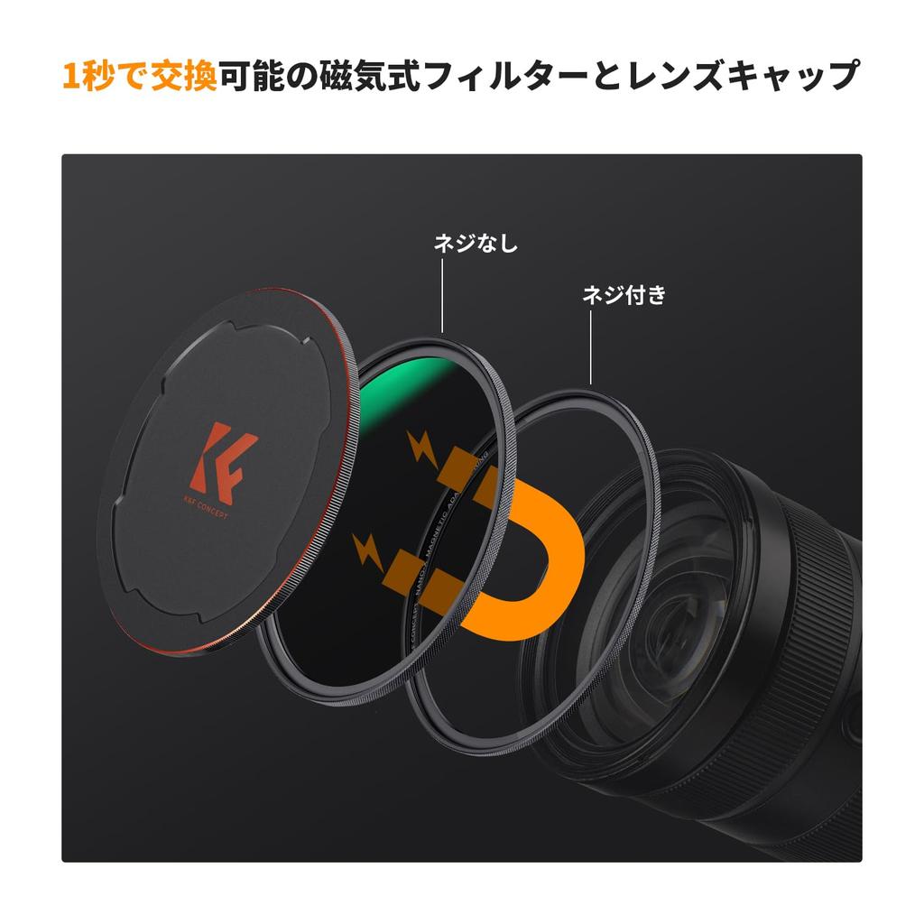 Concept 67mm Magnetic Adapter Ring CPL ND8 ND64 Magnetic Lens Cap Set ND Filter PL Filter Magnetic Adsorption Easy To Install Filter Case Included