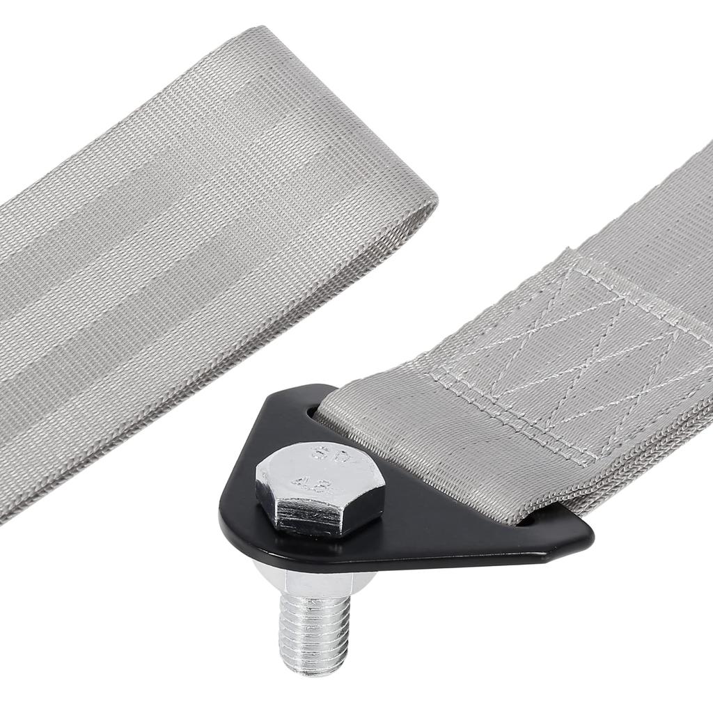 X AUTOHAUX Bumper Trailer Belt Tow Strap Tow Strap Aluminum Alloy Nylon 29 x 4.7 cm 2pcs Gray