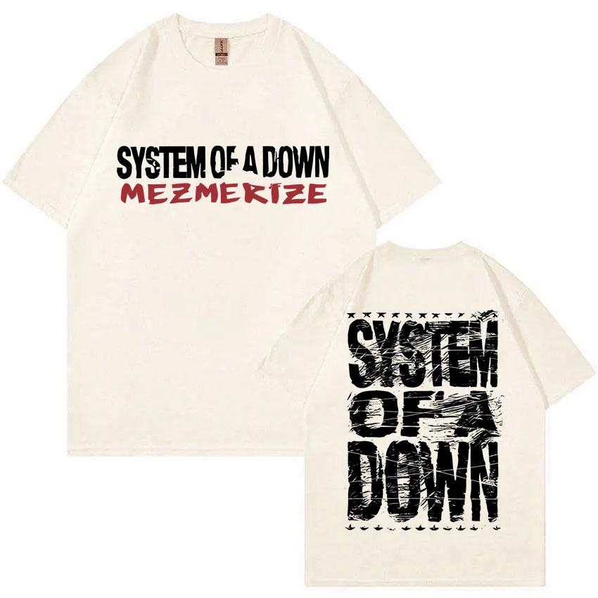 Футболка System Of A Down Ock Band Mezmerize Мужская и Женская Ретро Альтернативная Металлическая Музыка Футболка Модная Оверсайз Футболка