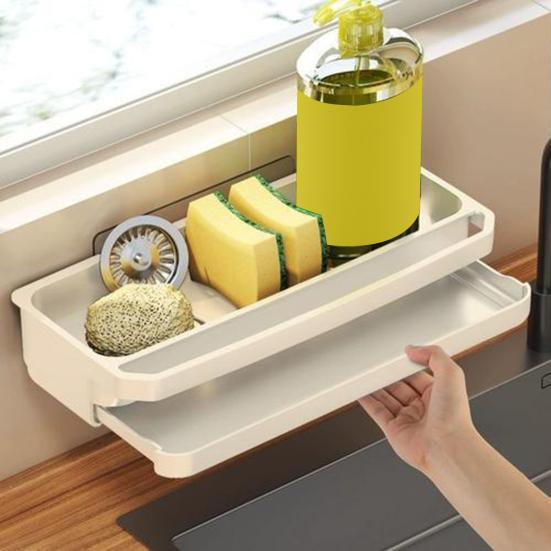 Сливная полка для раковины с подвесным стержнем, держателем для палочек для еды, устойчивая к ржавчине, простая установка, кухонная столешница