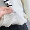 A Gentle and Youthful Long-sleeved Knitted Sweater with A Striped Shawl for The New Autumn Collection